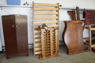 A pair of pine bunkbeds