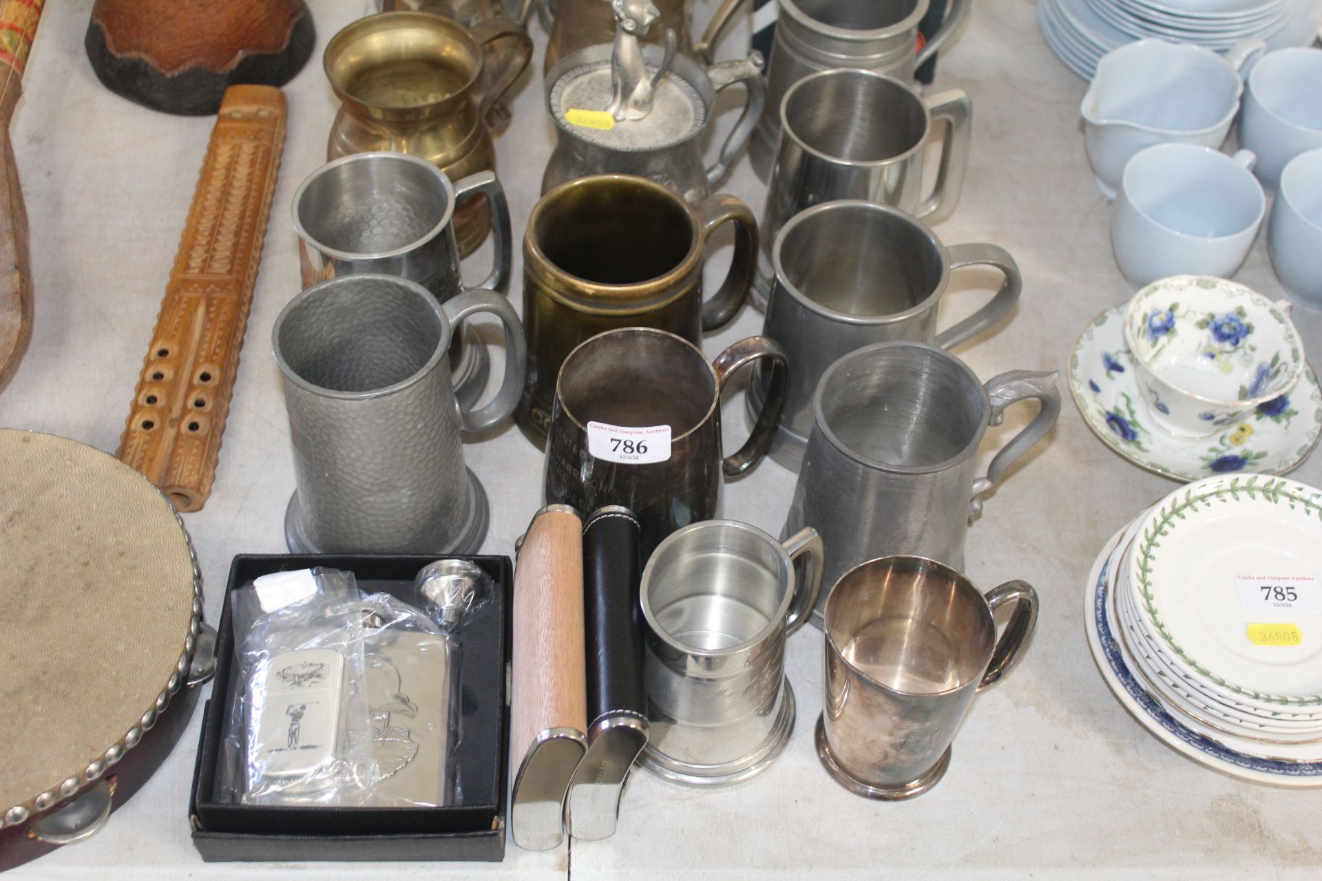 A collection of metal ware to include tankards and - Image 2 of 3