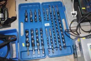 A set of drill bits in fitted plastic case