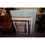 A quantity of various pictures and prints, maps, w