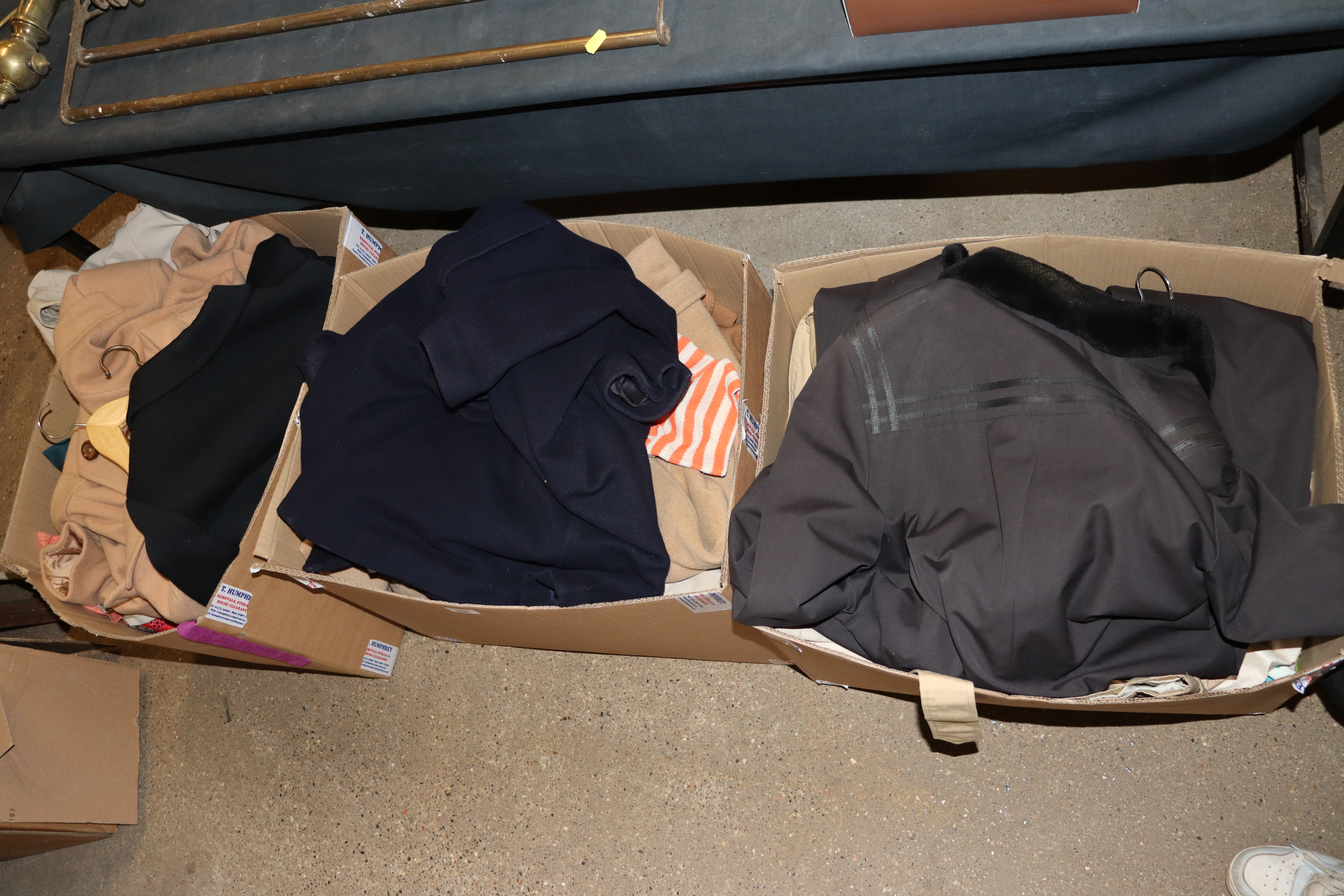 Three boxes of various ladies clothing to include