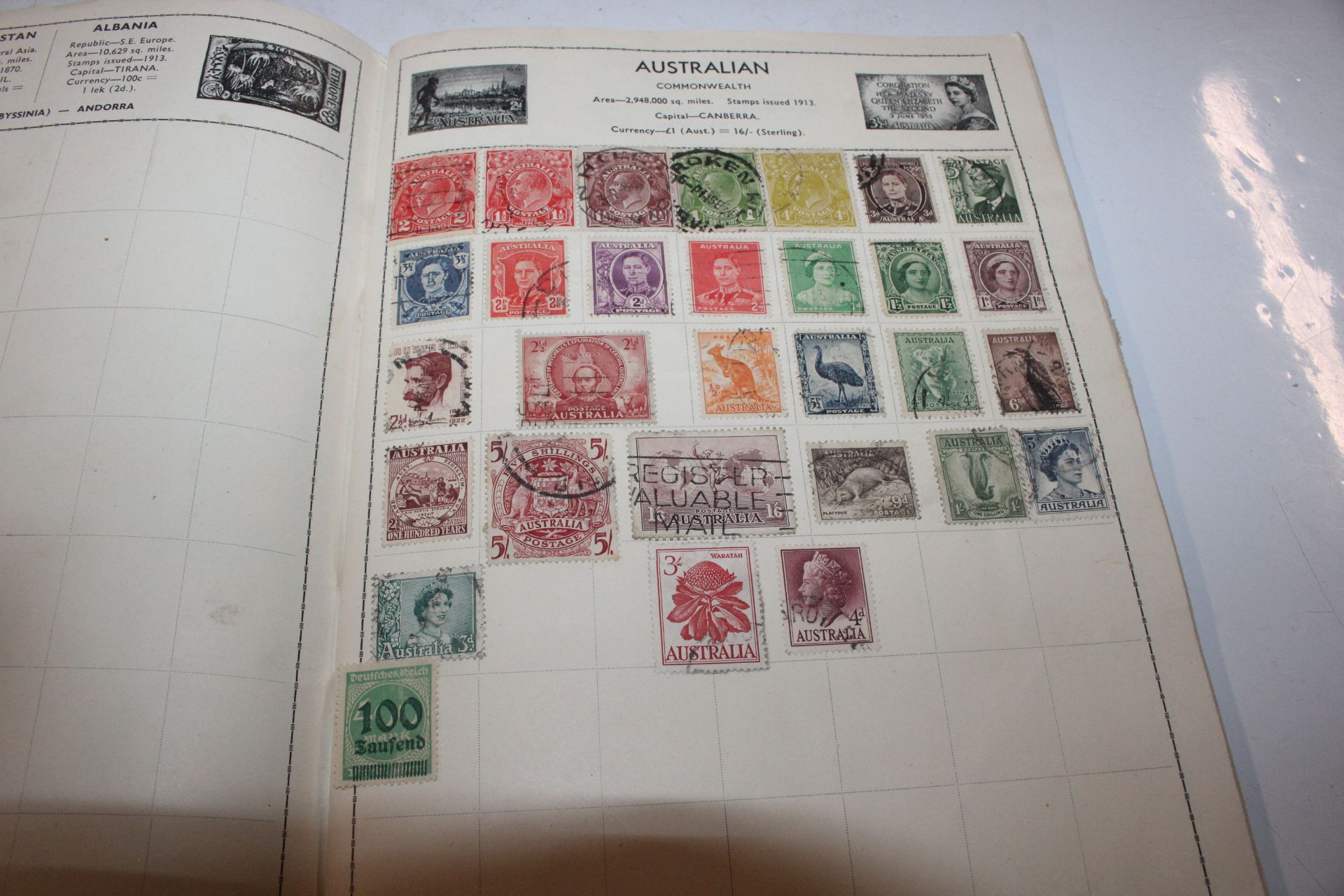 A box containing stamp album, various loose stamps - Image 24 of 26