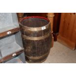 An oak and coopered barrel