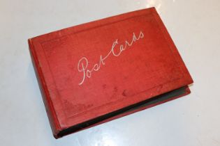 A post-card album and part contents of early 20th