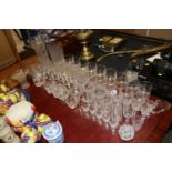 A large quantity of various table glassware