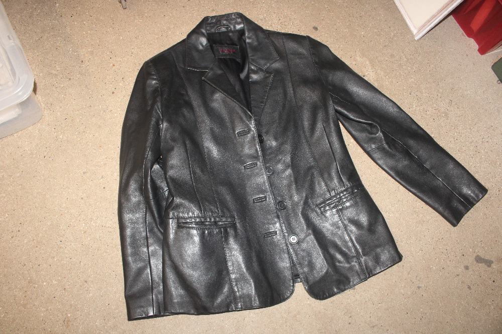 A ladies leather jacket and other jackets etc. - Image 2 of 8