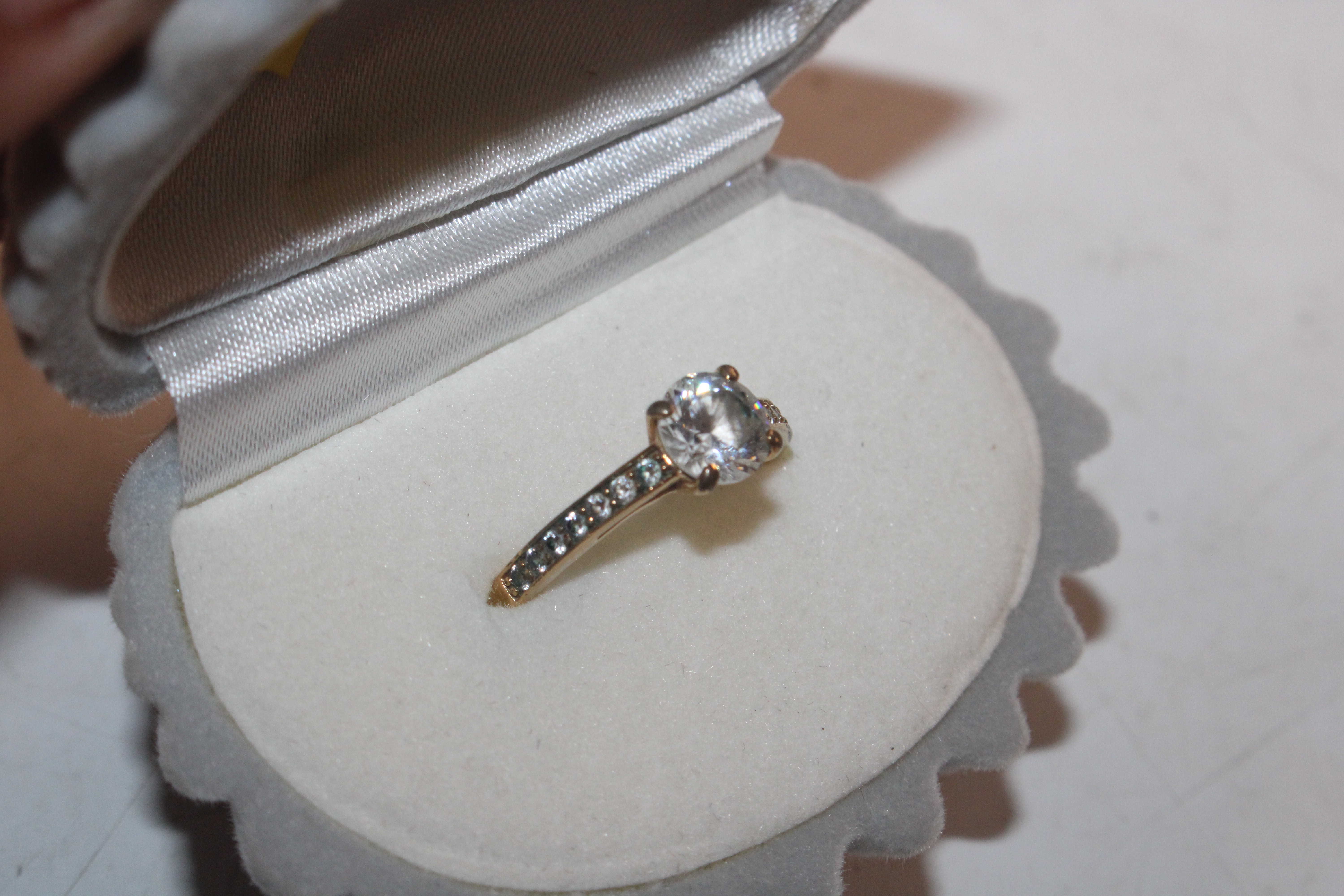 A Swarovski cubic zirconia set ring