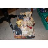 A box of various Teddy bears to include Merry Thou