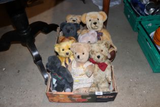 A box of various Teddy bears to include Merry Thou