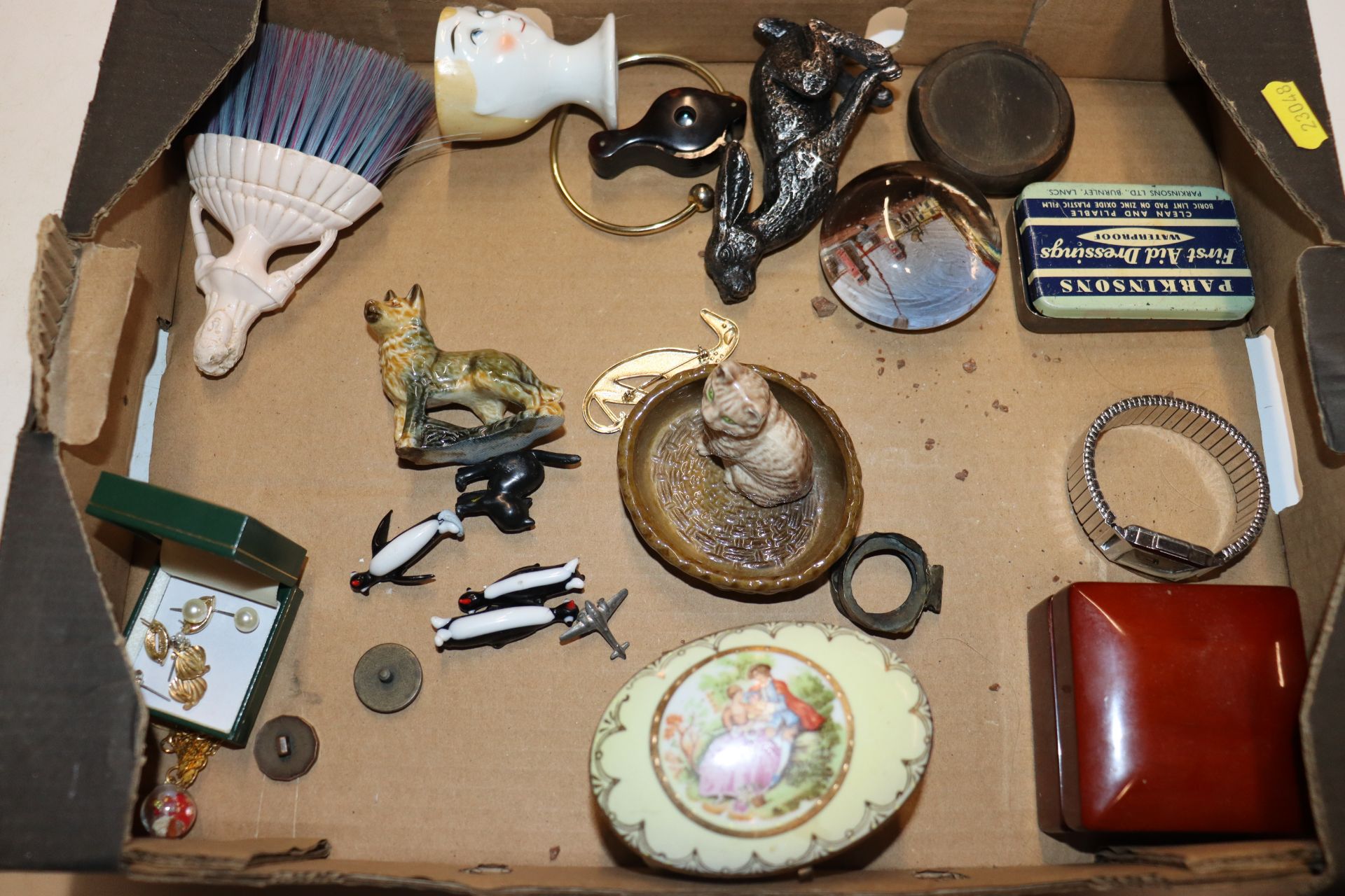 A box containing a brass telescope, various costum - Image 19 of 20