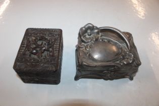 A Black Forest pocket watch holder; and an Art Nou