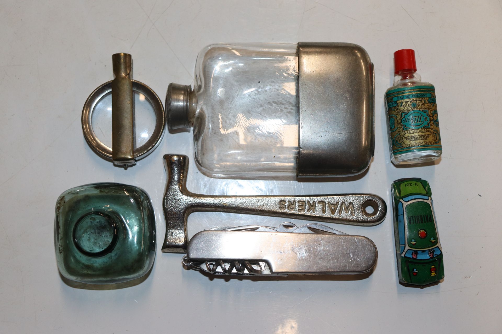 A box containing a brass telescope, various costum - Image 16 of 20