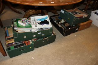 Six boxes of various books