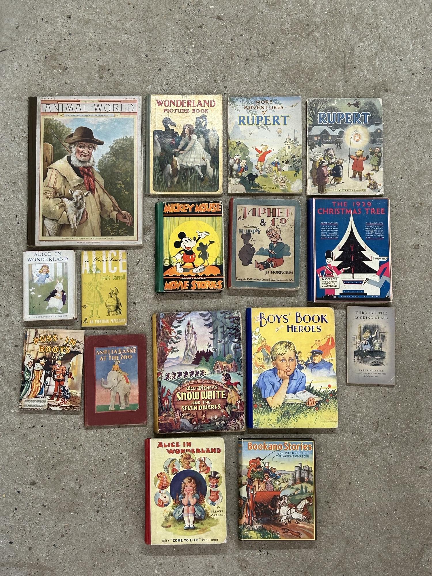 A box of various vintage children's books