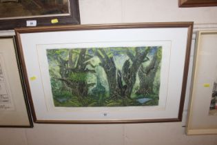 J.G. Lubbock, pencil signed print of a woodland sc