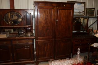 A mahogany press cupboard