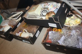 Four boxes of miscellaneous china and glass