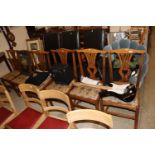 A set of six good quality dining chairs with uphol