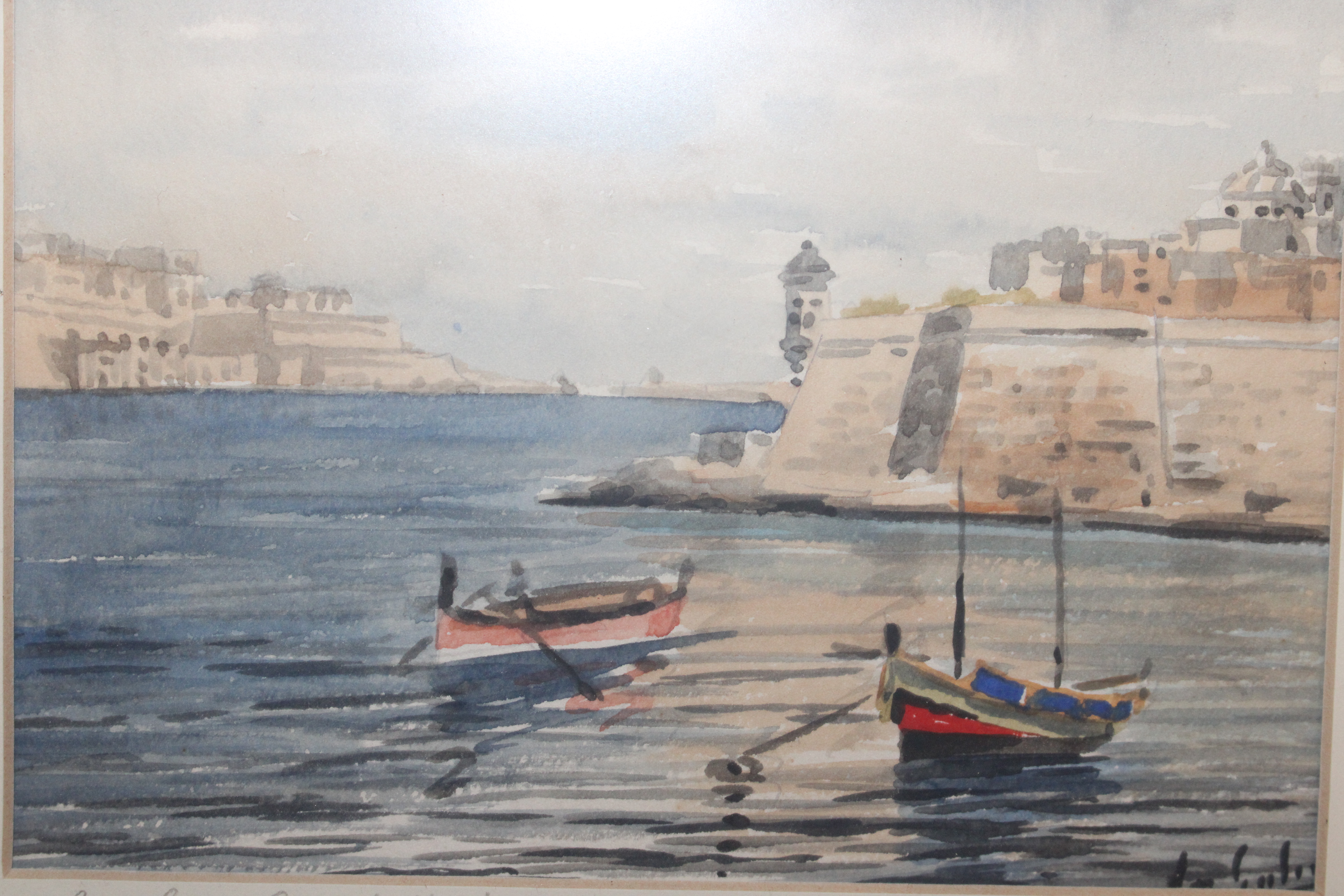 Joseph Galea, watercolour, signed and inscribed st - Image 2 of 4