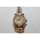 A ladies 18ct gold cased Omega wrist watch