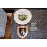 A Wedgwood cricket plate and a Cricket Club plaque