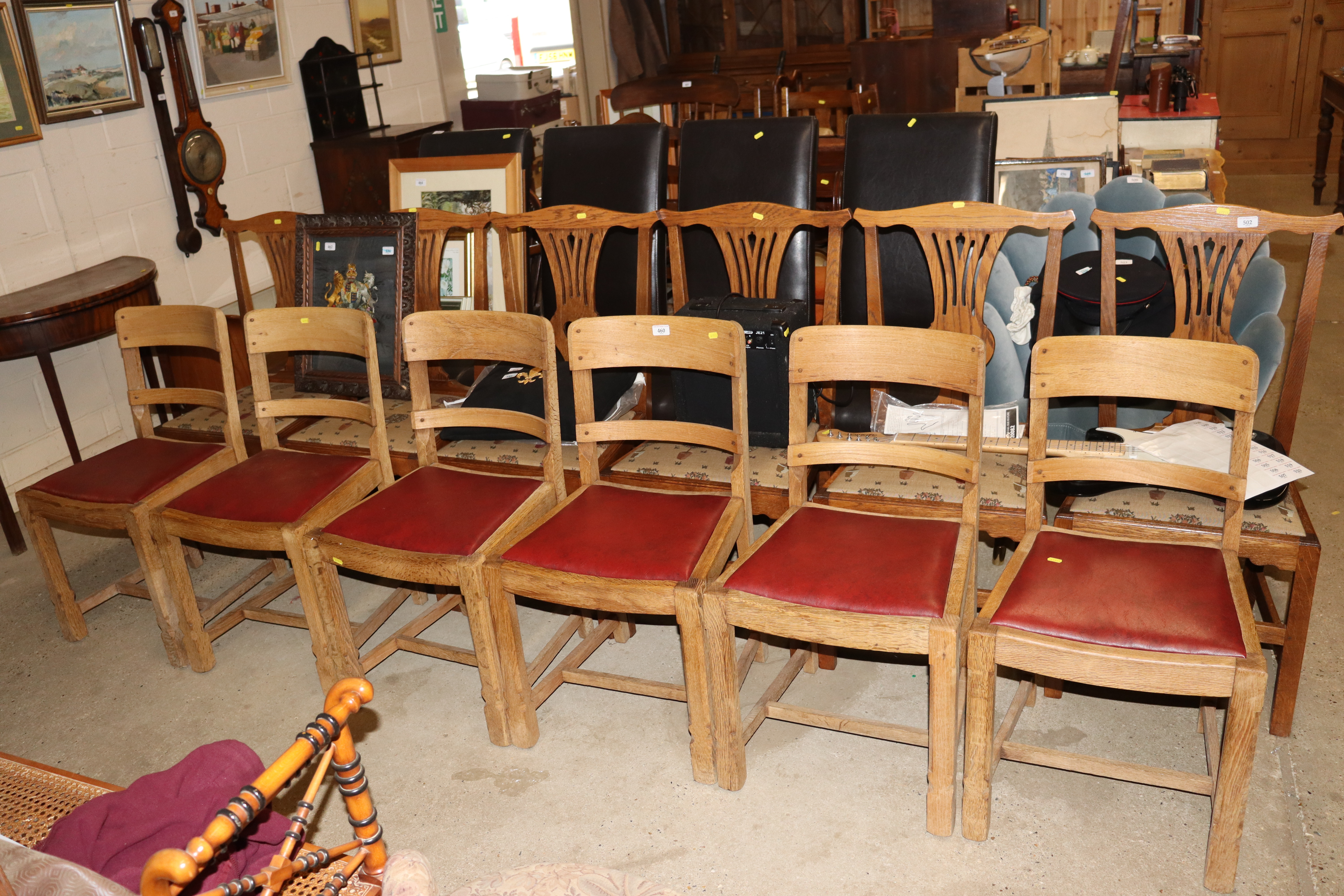 A set of six Heals style dining chairs