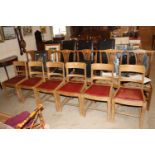 A set of six Heals style dining chairs