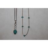 Two Sterling silver and turquoise American Indian