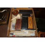 A tray of assorted measuring items etc. to include