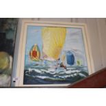 T. Thompson, oil painting of sailing boats