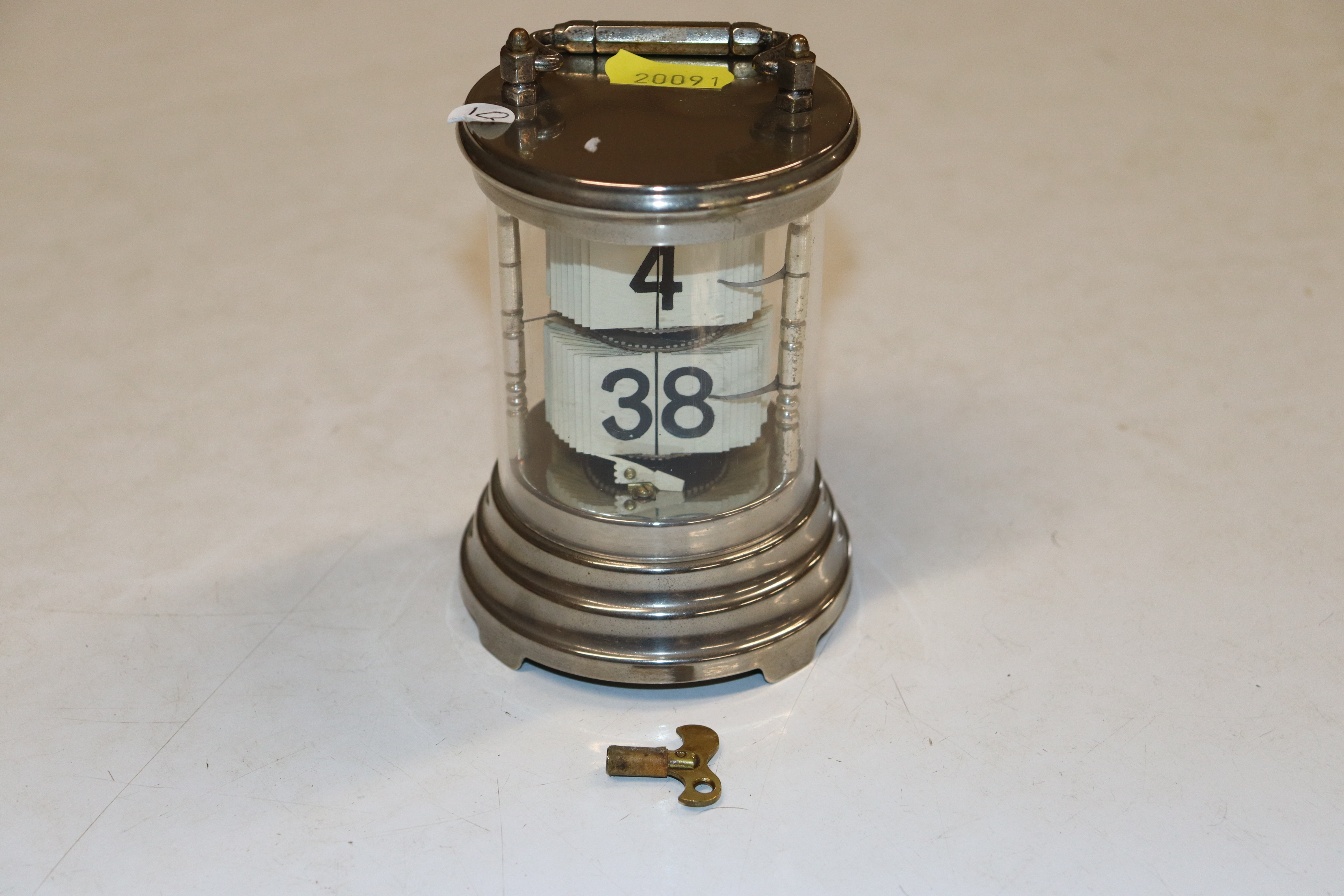 A mid-20th Century chrome plated clock of cylindri - Image 2 of 8