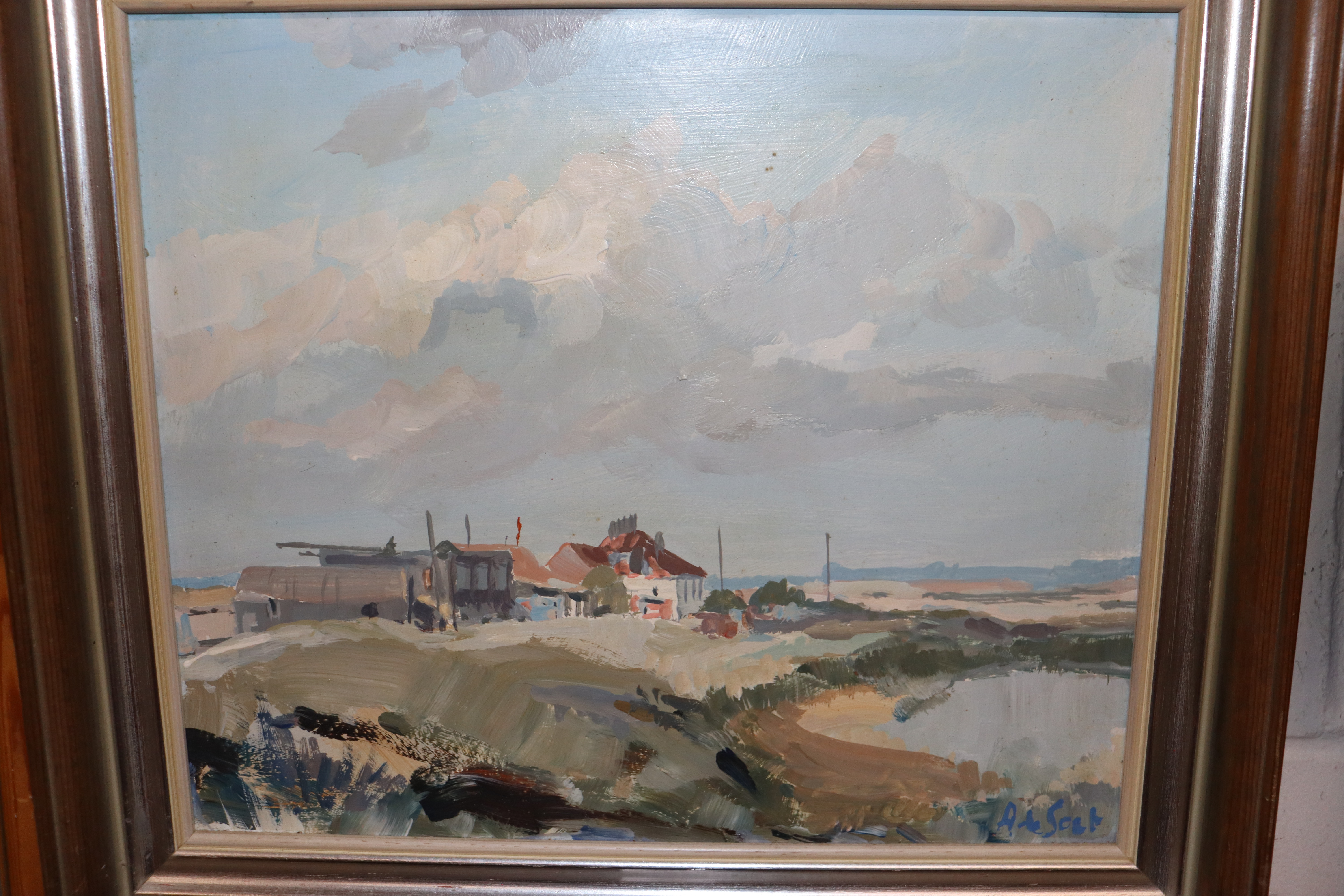 An oil on board depicting a local beach scene - Image 2 of 3