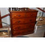 A Victorian mahogany chest fitted two short over t