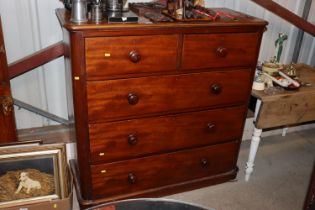 A Victorian mahogany chest fitted two short over t