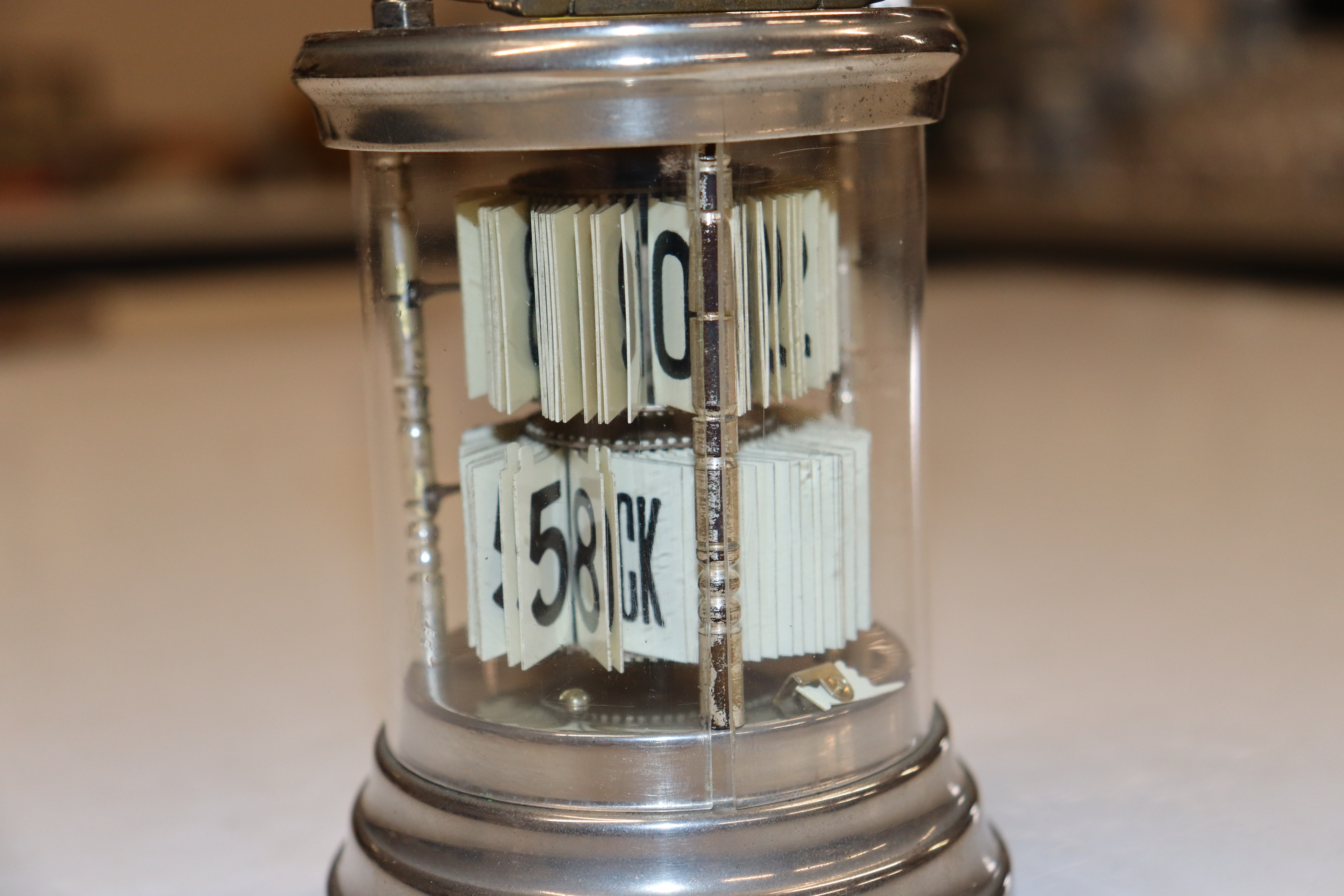 A mid-20th Century chrome plated clock of cylindri - Image 4 of 8