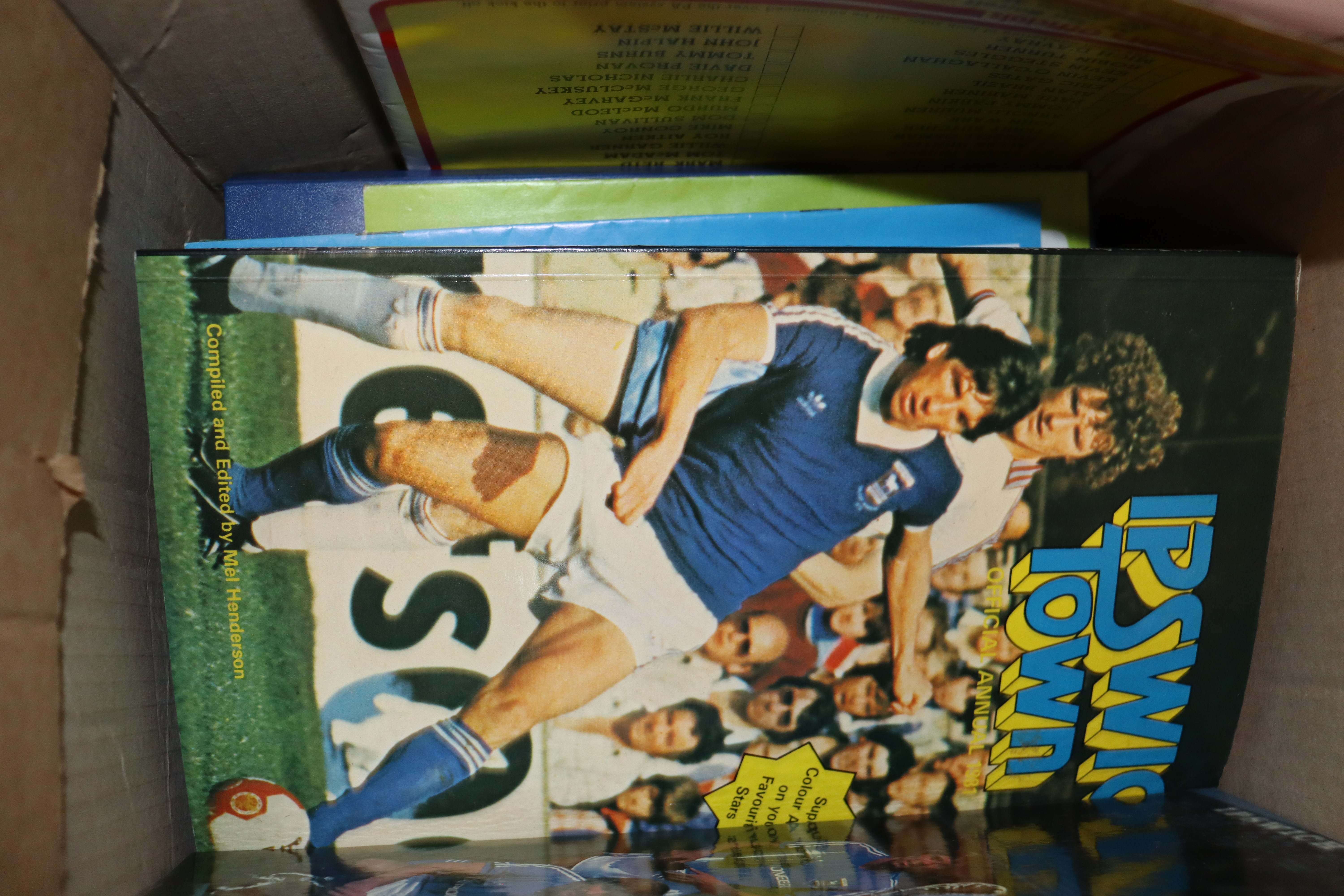 A box containing various Ipswich Town football pro - Image 29 of 32