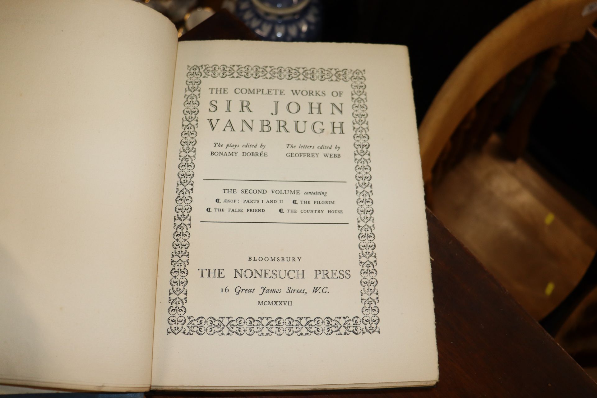Two volumes of the works of John Vanburgh, Nonsuch - Image 7 of 8