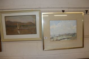 Two framed and glazed watercolours, one depicting