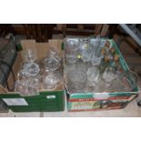 Two boxes of various table glassware