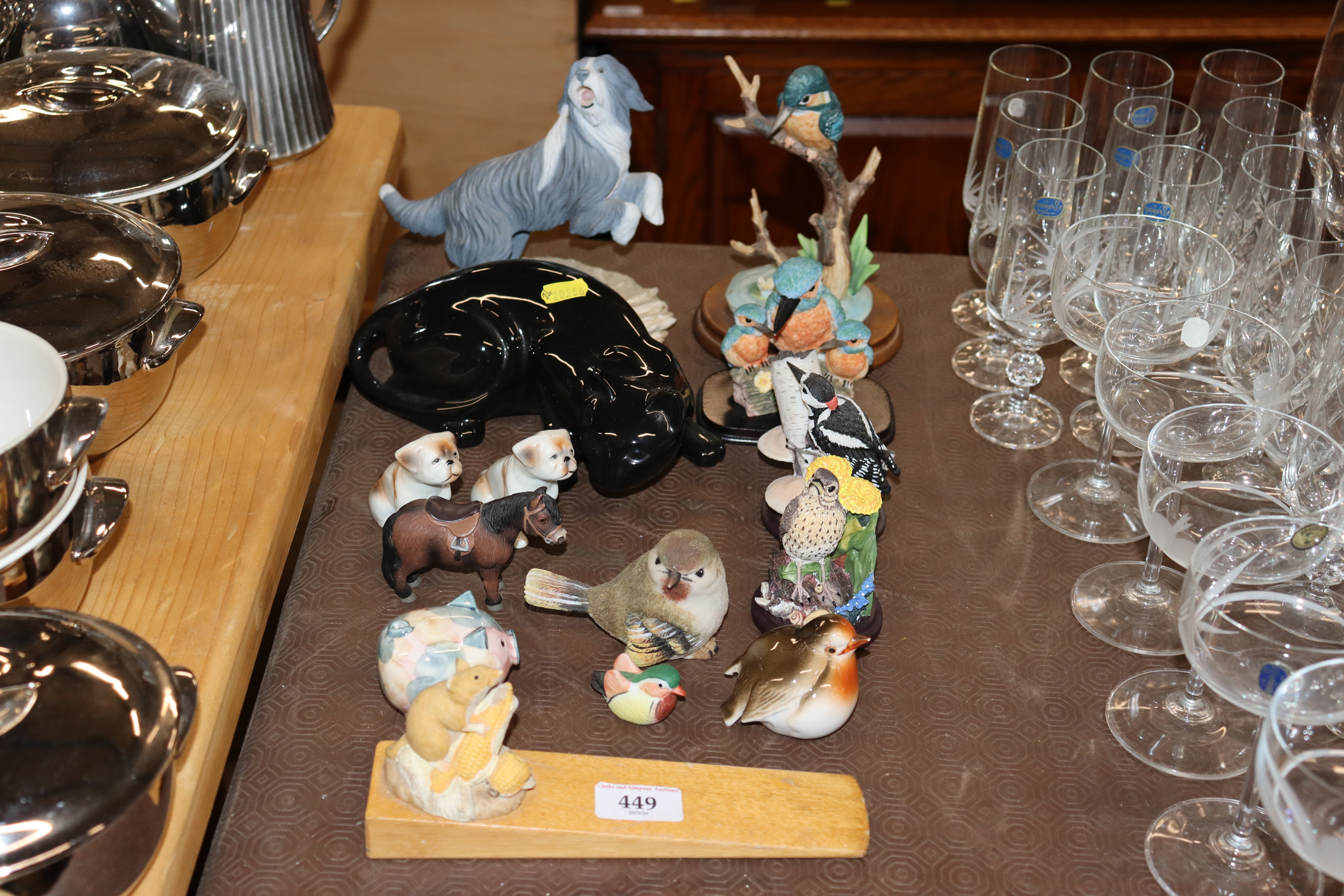 A quantity of various bird and animal figures