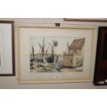 A watercolour of The Butt and Oyster, Pin Mill, by