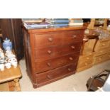 A Victorian mahogany chest fitted two short over t
