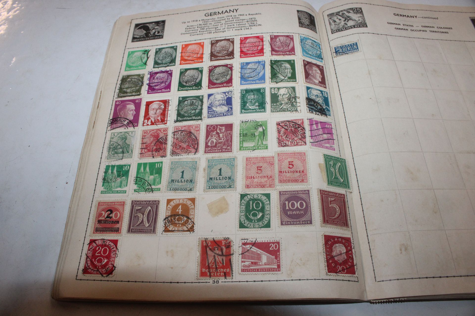 A box containing stamp album, various loose stamps - Image 18 of 26