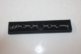 A 925 silver and black onyx bracelet