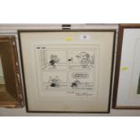 An original Andy Capp, signed cartoon with dedicat