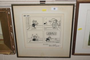 An original Andy Capp, signed cartoon with dedicat