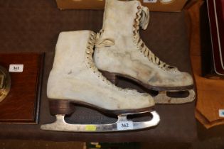 A pair of vintage ice skates