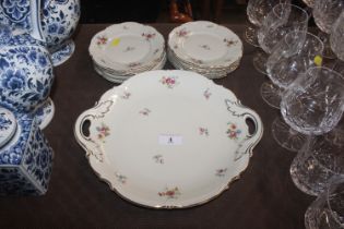 A Bavarian porcelain 13 piece cake set