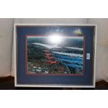 A framed and glazed coloured print "Red Arrows and