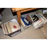 Three boxes of various records